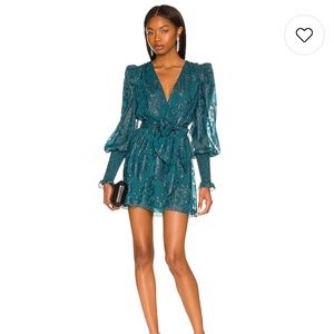 House of Harlow x Revolve Sumner Mini Dress in Deep Teal